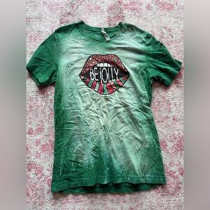 adidas Green Graphic 'Be Jolly' Short Sleeve Tee